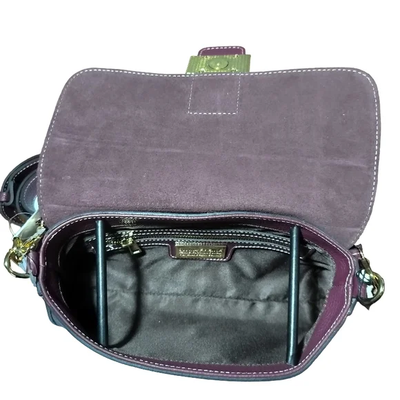 Divina Firenze Italian Leather Chic Maroon Bordeaux Shoulder Bag NWT - Picture 4 of 6